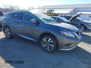 2016 Nissan Murano SL z VIN 5N1AZ2MH5GN158932, wystawiony jako IAAI lot #41614873 z przebiegiem 112 294 mil mil oraz . Historia ofert i sprzedaży dostępna na DreamBid. Obrazek 1.