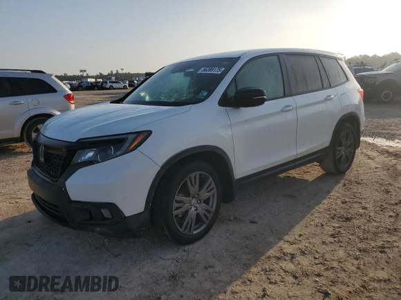 2021 Honda Passport EX-L with VIN 5FNYF7H53MB010829, listed as a Copart auction lot 56399175 with 75,810 mi miles and Salvage Title. Bid and sale history available at DreamBid. Image 1.