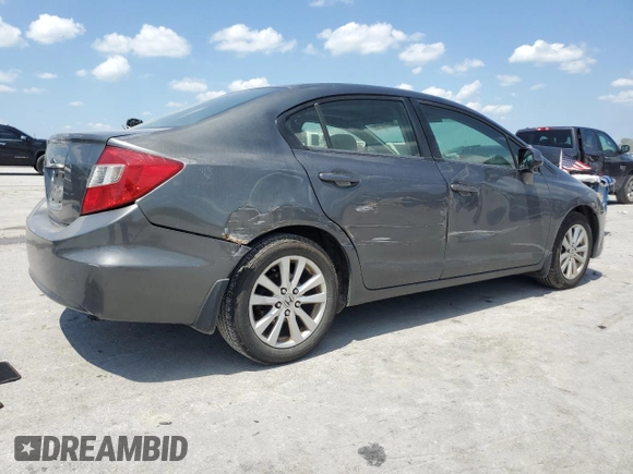 2012 Honda Civic EX with VIN 2HGFB2F8XCH510032, listed as a Copart auction lot 54310615 with 233,564 mi miles and Salvage Title. Bid and sale history available at DreamBid. Image 3.