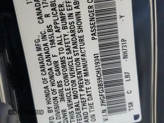2012 Honda Civic Cpe LX with VIN 2HGFG3B59CH519341, listed as a Copart auction lot 73415724 with 80,910 mi miles and Salvage Title. Bid and sale history available at carsss.com. Image 12.