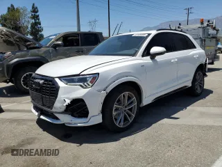 2025 Audi Q3 S line Premium with VIN WA1DECF33S1000572, listed as a Copart auction lot 63165905 with 14,506 mi miles and Salvage title. Bid and sale history available at DreamBid. Image 1.