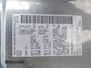 2018 Nissan Pathfinder S z VIN 5N1DR2MM5JC673071, wystawiony jako IAAI lot #41653944 z przebiegiem 120 261 mil mil oraz . Historia ofert i sprzedaży dostępna na DreamBid. Obrazek 9.