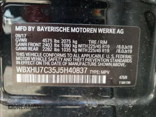 2018 BMW X1 sDrive28i with VIN WBXHU7C35J5H40837, listed as a Copart auction lot 52343122 with 61,458 mi miles. Bid and sale history available at carsss.com. Image 10.