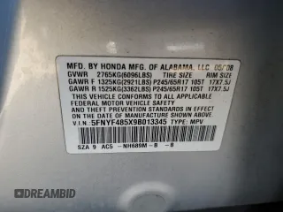 2009 Honda Pilot EX-L with VIN 5FNYF485X9B013345, listed as a Copart auction lot 45766065 with 227,419 mi miles and Salvage Title. Bid and sale history available at carsss.com. Image 13.