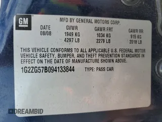 2009 Pontiac G6 w/1SA *Ltd Avail* with VIN 1G2ZG57B094133844, listed as a Copart auction lot 70451604 with 165,466 mi miles and Salvage Title. Bid and sale history available at carsss.com. Image 14.