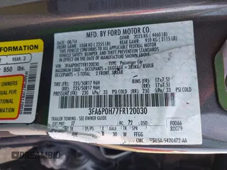 2015 Ford Fusion SE with VIN 3FA6P0H77FR120030, listed as a IAAI auction lot 42141018 with 115,995 mi miles and . Bid and sale history available at DreamBid. Image 9.