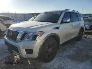 2018 Nissan Armada Platinum with VIN JN8AY2NF8J9333487, listed as a Copart auction lot 46295745 with 58,876 mi miles and Salvage Title. Bid and sale history available at carsss.com. Image 1.