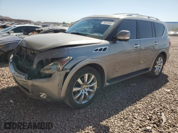 2013 Infiniti QX56 with VIN JN8AZ2NE8D9060804, listed as a Copart auction lot 74628504 with 127,122 mi miles and Salvage Title. Bid and sale history available at carsss.com. Image 1.