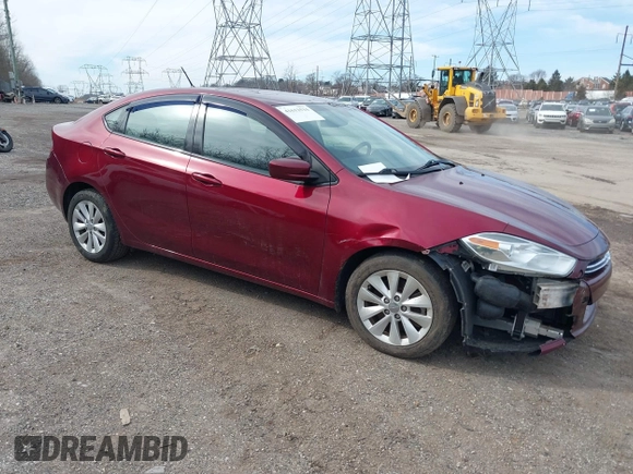 2015 Dodge Dart Aero with VIN 1C3CDFDH4FD370037, listed as a IAAI auction lot 41612534 with 65,098 mi miles. Bid and sale history available at carsss.com. Image 1.