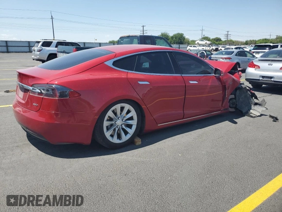2016 Tesla Model S 90D with VIN 5YJSA1E26GF150180, listed as a Copart auction lot 59776265 with 141,218 mi miles and Salvage title. Bid and sale history available at DreamBid. Image 3.