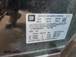 2021 Chevrolet TrailBlazer LT with VIN KL79MPS25MB166797, listed as a Copart auction lot 49880154 with 58,439 mi miles and . Bid and sale history available at DreamBid. Image 12.