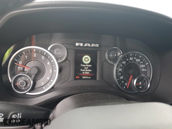 2023 Ram 1500 Big Horn with VIN 1C6RREBG2PN585964, listed as a Copart auction lot 67345154 with 18,974 mi miles and Salvage Title. Bid and sale history available at carsss.com. Image 9.