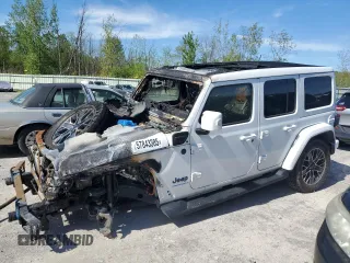2024 Jeep Wrangler High Altitude z VIN 1C4RJXU62RW168261, wystawiony jako Copart lot #57843385 z przebiegiem Nie podano mil oraz Szkoda całkowita • Salvage title. Historia ofert i sprzedaży dostępna na DreamBid. Obrazek 1.