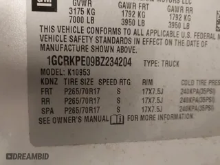 2011 Chevrolet Silverado 1500 Work Truck with VIN 1GCRKPE09BZ234204, listed as a IAAI auction lot 41598748 with 193,483 mi miles. Bid and sale history available at carsss.com. Image 9.