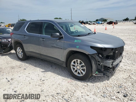 2021 Chevrolet Traverse LS with VIN 1GNERFKW8MJ129336, listed as a Copart auction lot 56672085 with 110,403 mi miles and Salvage title. Bid and sale history available at DreamBid. Image 4.
