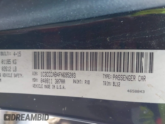 2015 Chrysler 200 Limited with VIN 1C3CCCAB4FN695203, listed as a IAAI auction lot 42105080 with 139,140 mi miles. Bid and sale history available at carsss.com. Image 9.