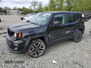 2020 Jeep Renegade Jeepster with VIN ZACNJBAB0LPL97557, listed as a Copart auction lot 52423944 with 86,763 mi miles and Salvage Title. Bid and sale history available at carsss.com. Image 1.