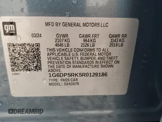 2024 Cadillac CT5 Sport z VIN 1G6DP5RK5R0129186, wystawiony jako Copart lot #85107474 z przebiegiem 11 880 mil mil oraz Szkody całkowita. Historia ofert i sprzedaży dostępna na DreamBid. Obrazek 13.