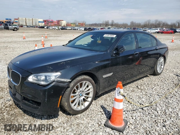 2013 BMW 7 Series 750Li xDrive with VIN WBAYF8C58DD139800, listed as a Copart auction lot 51087605 with 124,436 mi miles and Salvage Title. Bid and sale history available at carsss.com. Image 1.