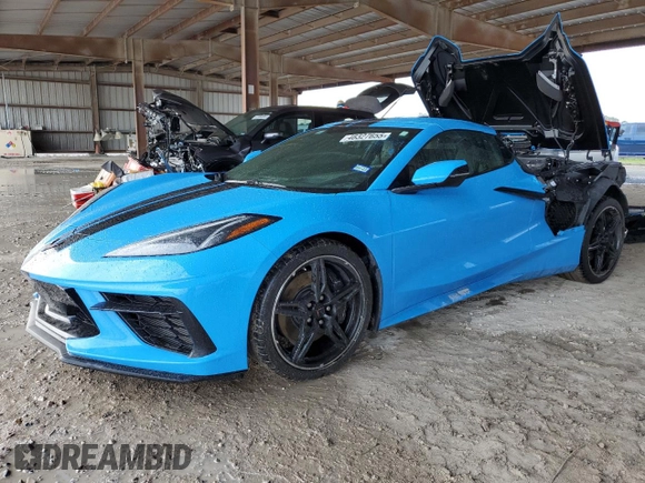 2022 Chevrolet Corvette 3LT with VIN 1G1YC3D47N5115044, listed as a Copart auction lot 46327655 with 4,641 mi miles and Salvage Title. Bid and sale history available at carsss.com. Image 1.