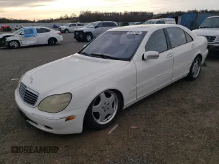 2002 Mercedes-Benz S-Class 5.0L with VIN WDBNG75J42A286054, listed as a Copart auction lot 85111494 with 0 mi miles and Salvage Title. Bid and sale history available at carsss.com. Image 1.