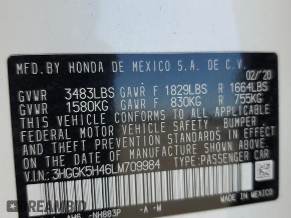 2020 Honda Fit LX z VIN 3HGGK5H46LM709984, wystawiony jako Copart lot #58268405 z przebiegiem 70 003 mil mil oraz Szkoda całkowita • Salvage title. Historia ofert i sprzedaży dostępna na DreamBid. Obrazek 12.