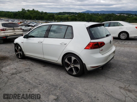 2017 Volkswagen Golf GTI Autobahn with VIN 3VW547AU7HM030011, listed as a Copart auction lot 61709814 with 43,693 mi miles and Salvage Title. Bid and sale history available at carsss.com. Image 2.