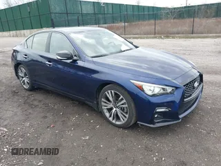 2023 Infiniti Q50 SENSORY with VIN JN1EV7CR6PM541439, listed as a IAAI auction lot 41967227 with 15,514 mi miles. Bid and sale history available at carsss.com. Image 1.