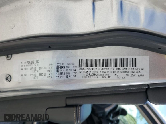 2017 Jeep Cherokee Limited with VIN 1C4PJLDB6HW602869, listed as a Copart auction lot 46781115 with 96,789 mi miles and Salvage Title. Bid and sale history available at carsss.com. Image 15.