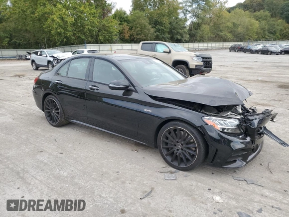 2021 Mercedes-Benz C 43 AMG with VIN W1KWF6EB3MR605899, listed as a Copart auction lot 71687604 with 39,876 mi miles and Salvage title. Bid and sale history available at DreamBid. Image 4.