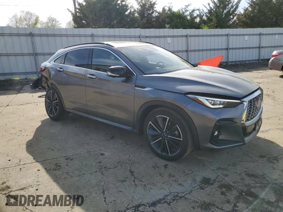 2023 Infiniti QX55 Essential with VIN 3PCAJ5KR9PF102225, listed as a Copart auction lot 53960505 with 40,156 mi miles and Salvage title. Bid and sale history available at DreamBid. Image 4.