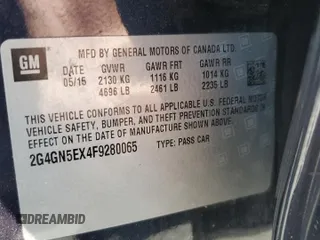 2015 Buick Regal Premium I с VIN 2G4GN5EX4F9280065, выставлен на аукционе Copart как лот 57507225 с пробегом 81 251 миль миль и Списание • Salvage title. История ставок и продаж доступна на DreamBid. Изображение 12.