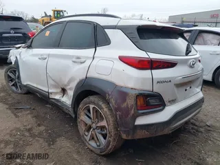2021 Hyundai Kona Ultimate with VIN KM8K5CA58MU721649, listed as a IAAI auction lot 41215632 with 1 mi miles. Bid and sale history available at carsss.com. Image 3.
