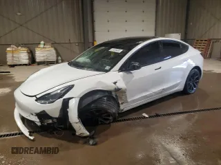 2021 Tesla Model 3 Standard Range Plus with VIN 5YJ3E1EA5MF987000, listed as a Copart auction lot 87638485 with Not Provided miles and Salvage Title. Bid and sale history available at DreamBid. Image 1.
