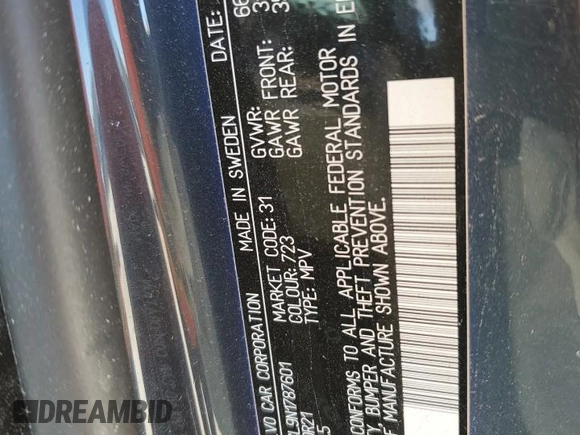 2022 Volvo XC90 Inscription with VIN YV4BR0CL9N1787601, listed as a Copart auction lot 47839415 with Not Provided miles and Salvage Title. Bid and sale history available at DreamBid. Image 13.