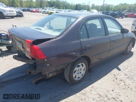 2001 Honda Civic EX with VIN 2HGES26791H539070, listed as a IAAI auction lot 42125336 with 281,311 mi miles. Bid and sale history available at carsss.com. Image 4.