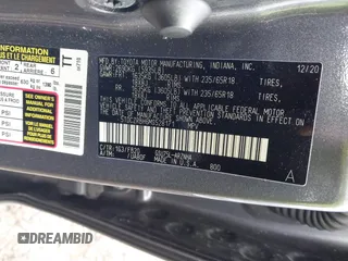 2021 Toyota Highlander L z VIN 5TDCZRBH6MS528171, wystawiony jako IAAI lot #40330366 z przebiegiem 75 297 mil mil oraz . Historia ofert i sprzedaży dostępna na DreamBid. Obrazek 9.