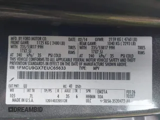 2014 Ford Escape SE с VIN 1FMCU9GX7EUC65633, выставлен на аукционе IAAI как лот 42437095 с пробегом 160 493 миль миль и . История ставок и продаж доступна на DreamBid. Изображение 9.
