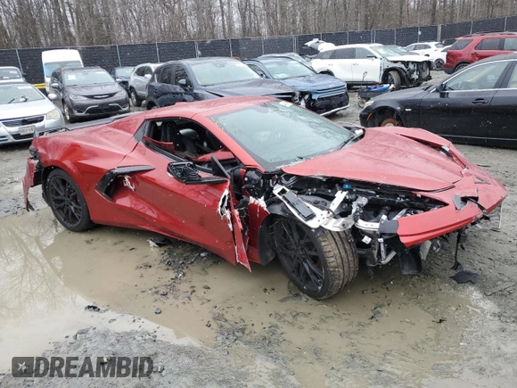 2024 Chevrolet Corvette 2LT with VIN 1G1YB3D41R5123651, listed as a Copart auction lot 44586495 with 10,847 mi miles and Salvage title. Bid and sale history available at DreamBid. Image 4.