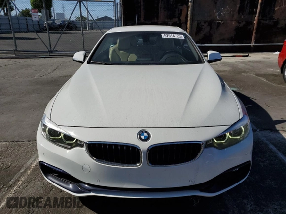 2018 BMW 4 Series 430i with VIN WBA4Z1C59JEC73155, listed as a Copart auction lot 57914725 with 57,909 mi miles and Salvage title. Bid and sale history available at DreamBid. Image 5.