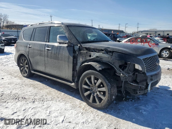 2017 Infiniti QX80 Signature Edition with VIN JN8AZ2NE5H9158159, listed as a Copart auction lot 45513605 with 127,249 mi miles and Salvage Title. Bid and sale history available at carsss.com. Image 4.