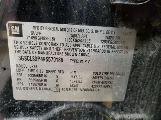 2009 Saturn VUE XE z VIN 3GSCL33P49S570186, wystawiony jako Copart lot #45784745 z przebiegiem Nie podano mil oraz Szkoda całkowita • Salvage title. Historia ofert i sprzedaży dostępna na DreamBid. Obrazek 13.