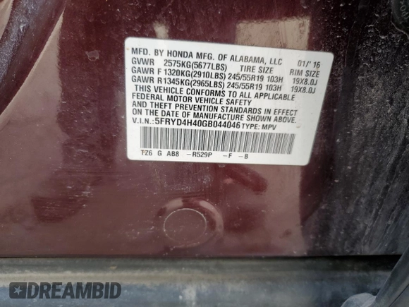 2016 Acura MDX w/Tech with VIN 5FRYD4H40GB044046, listed as a Copart auction lot 54181475 with 167,682 mi miles and Salvage Title. Bid and sale history available at carsss.com. Image 13.