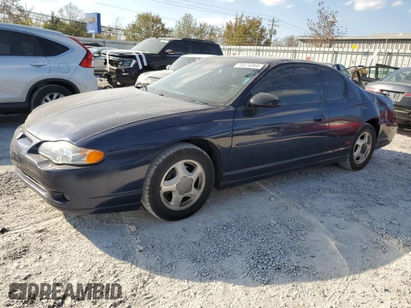 2002 Chevrolet Monte Carlo SS with VIN 2G1WX15KX29225890, listed as a Copart auction lot 78574344 with 95,880 mi miles and Salvage Title. Bid and sale history available at carsss.com. Image 1.