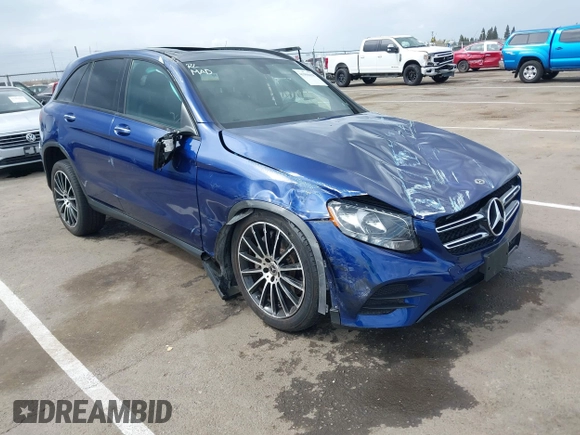 2019 Mercedes-Benz GLC with VIN WDC0G4KBXKV175924, listed as a IAAI auction lot 41906618 with 73,681 mi miles. Bid and sale history available at carsss.com. Image 1.