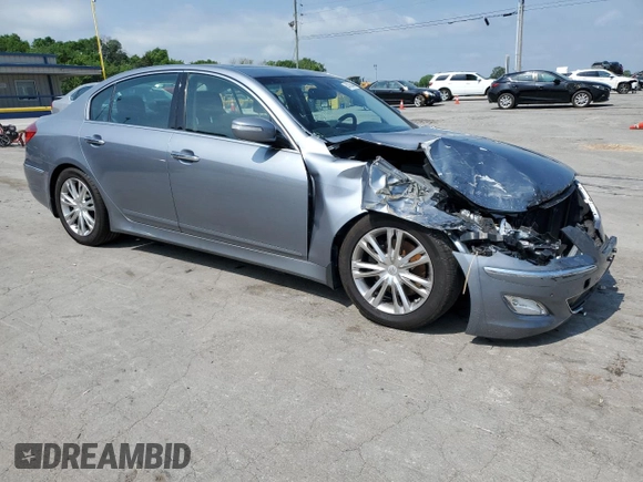 2013 Hyundai Genesis 3.8L with VIN KMHGC4DD4DU256047, listed as a Copart auction lot 54706445 with 122,891 mi miles and Salvage Title. Bid and sale history available at DreamBid. Image 4.