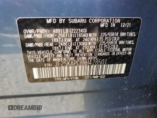 2022 Subaru Forester Limited with VIN JF2SKAPC8NH428501, listed as a Copart auction lot 65757575 with 21,463 mi miles and Salvage title. Bid and sale history available at DreamBid. Image 13.