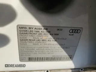2022 Audi e-tron Premium z VIN WA1AAAGE7NB043670, wystawiony jako Copart lot #42147305 z przebiegiem 24 177 mil mil oraz Szkoda całkowita • Salvage title. Historia ofert i sprzedaży dostępna na DreamBid. Obrazek 13.