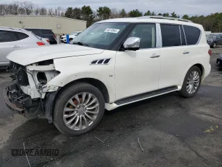 2016 Infiniti QX80 with VIN JN8AZ2NC8G9401573, listed as a Copart auction lot 49270955 with 124,437 mi miles and Salvage title. Bid and sale history available at DreamBid. Image 1.