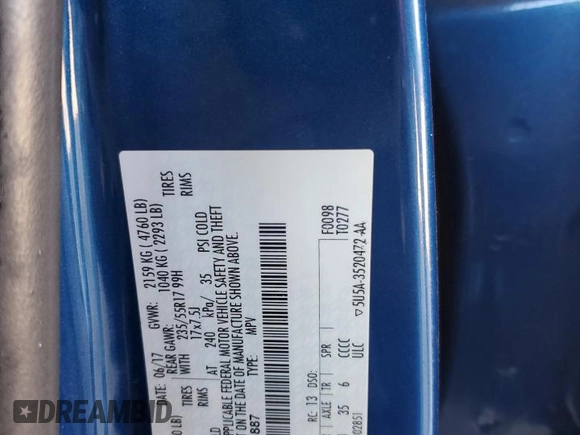 2017 Ford Escape SE with VIN 1FMCU9GD6HUE41887, listed as a Copart auction lot 88399125 with Not Provided miles and Salvage Title. Bid and sale history available at DreamBid. Image 13.